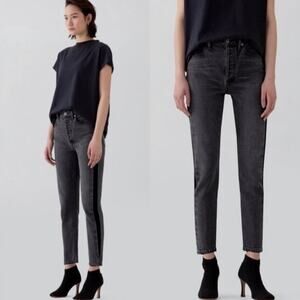 Agolde Charcoal Gray Black Slim Jeans Side Stripe Womens Size 25